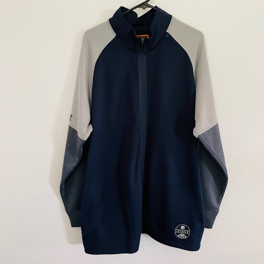 NWT Mens 2XL AND1 Track Jacket Navy Grey Colorblock Full Zip Athletic Workout - Picture 1 of 5